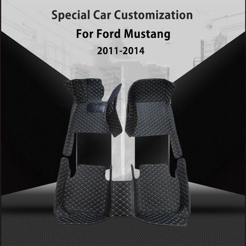 

Car Floor Mats For Ford Mustang 2011 2012 2013 2014 Auto Interior Leather Foot Mat Boot Liner Auto Accessories Car-styling