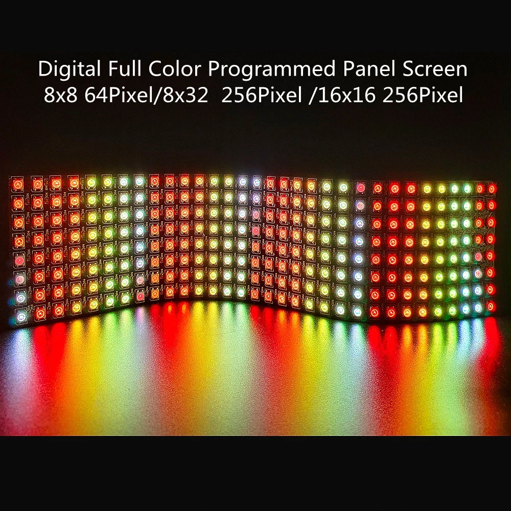 WS2812b 16X16 8X8 8X32 LED Pixel Matrix 21Key USB RGB Controller Individually Addressable WS2812 Flexible Panel Screen Module 5V