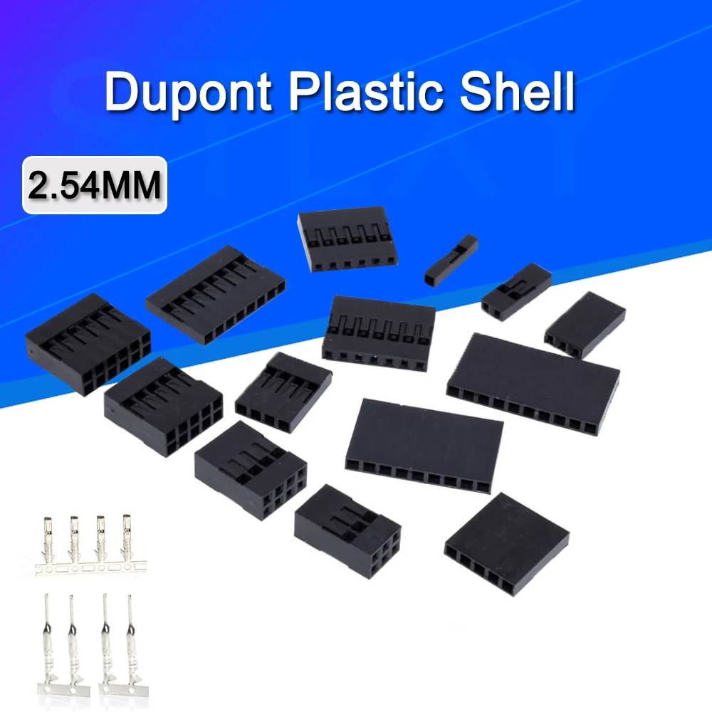 50/20PCS Dupont Plastic Shell 1Pin 2Pin 3Pin 4Pin 7Pin 8pin 9pin 10pin 2.54mm Dupont Connector 1P/2P/3P/4P/5P/6P/7P/8P/9P