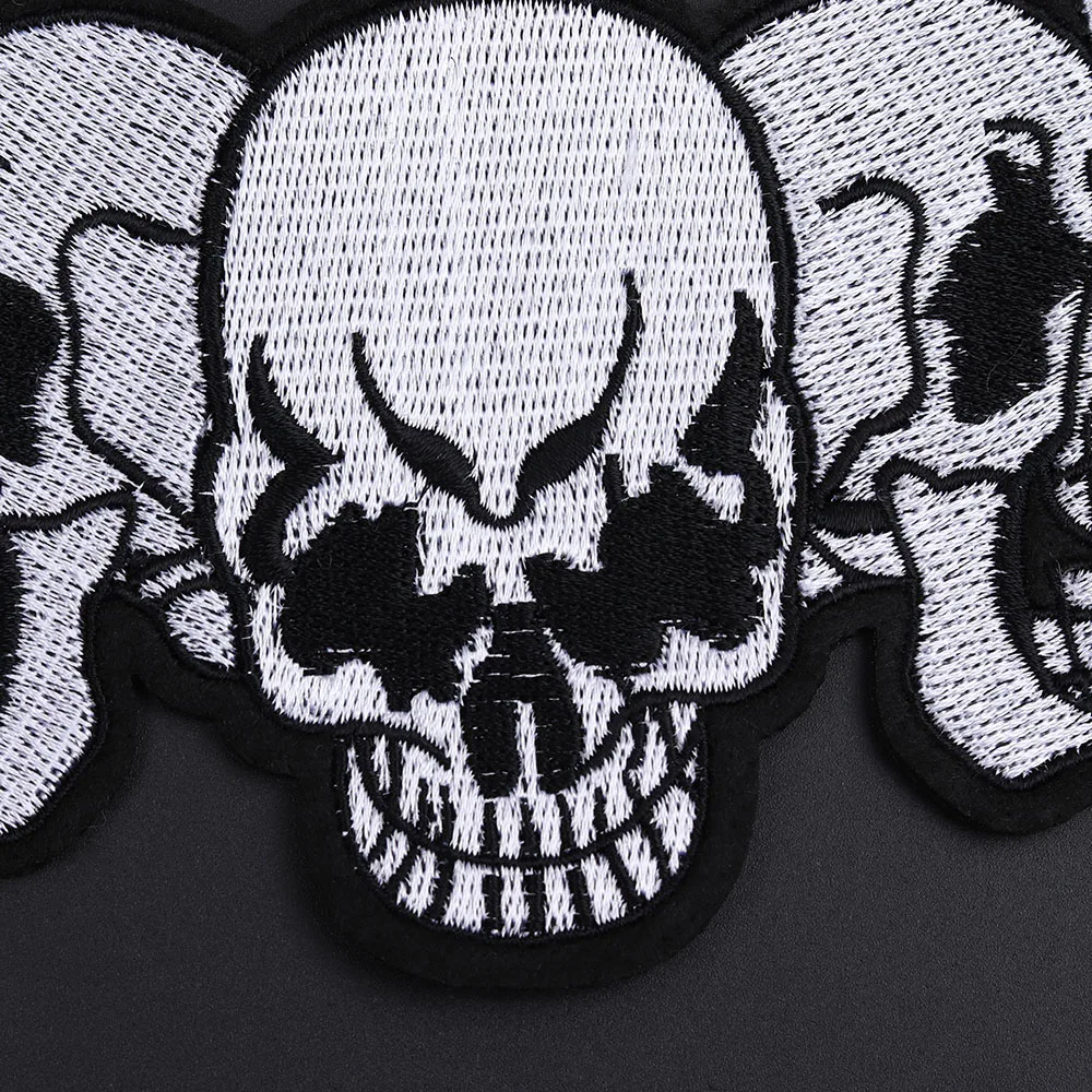 High quality Large patches punk Skull Denim jacket and motorcycle suit DIY decoration big Badge personality Decals