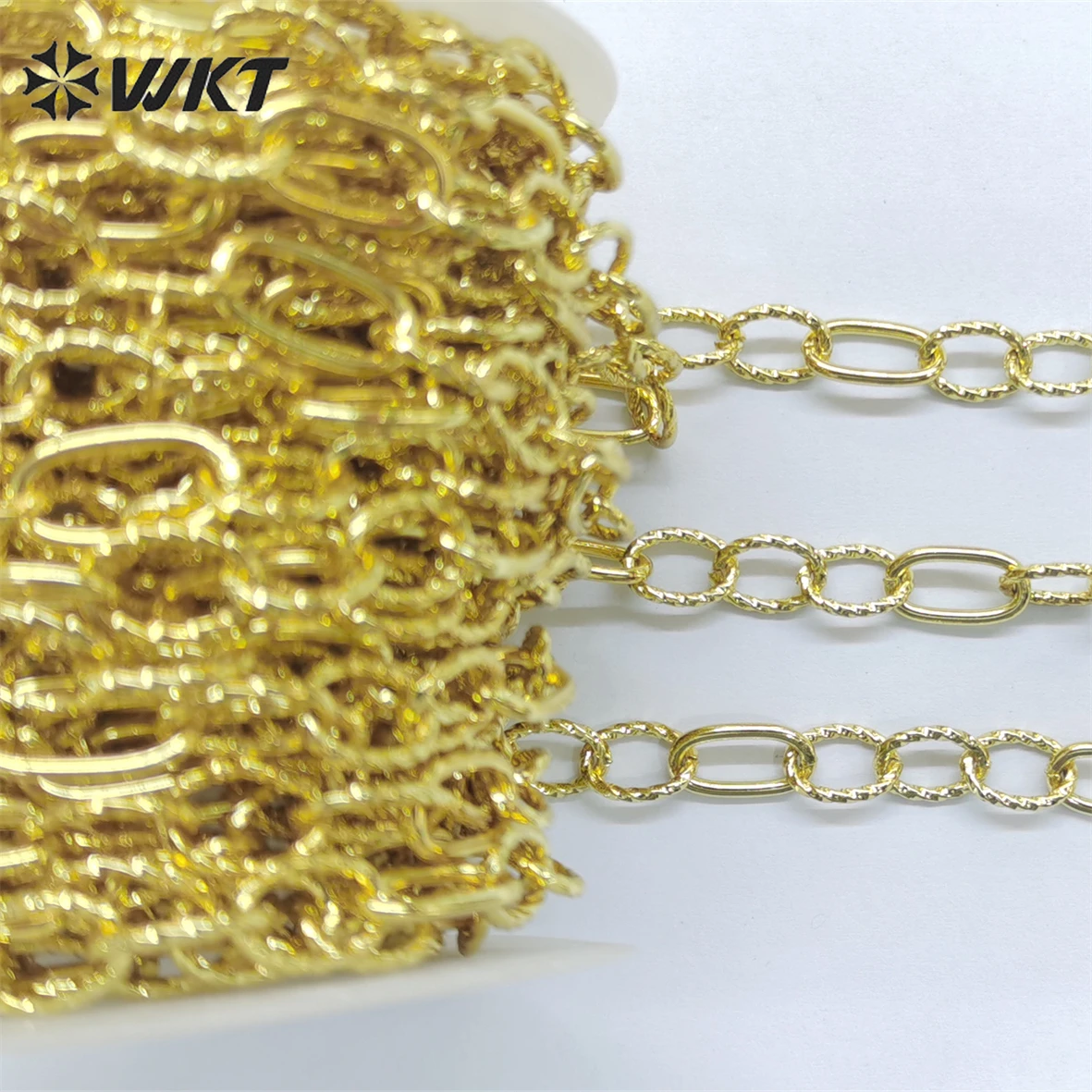 WT-BC185 WKT DIY Chain Zinc Alloy Gold Plated Paperclip Chain Jewelry Accessories Copper Metal Charms Jewelry Making Necklace