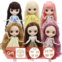 ICY DBS Blyth Doll 30cm 1/6 BJD Toy Joint Body with Hands Glossy Face with Big Breast Different Hair Color White Skin  Gifts
