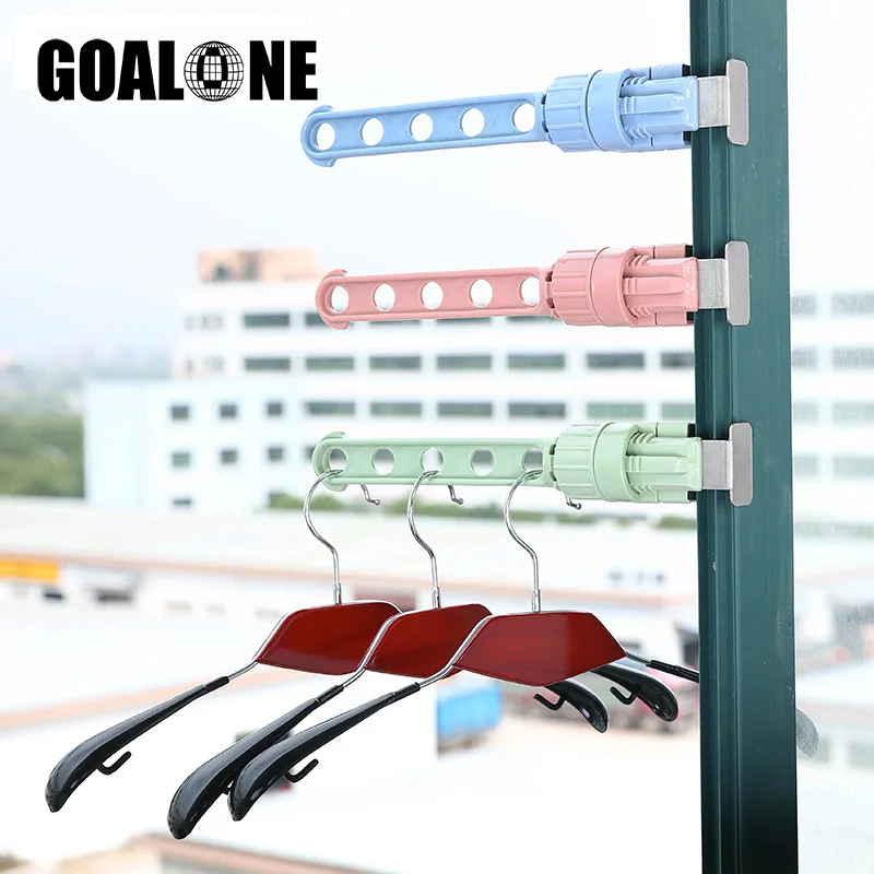 

GOALONE Portable Clothes Drying Rack Travel Indoor Storage Hook Hanger Non-Slip Balcony Window Door Clothes Hanger with 5 Holes