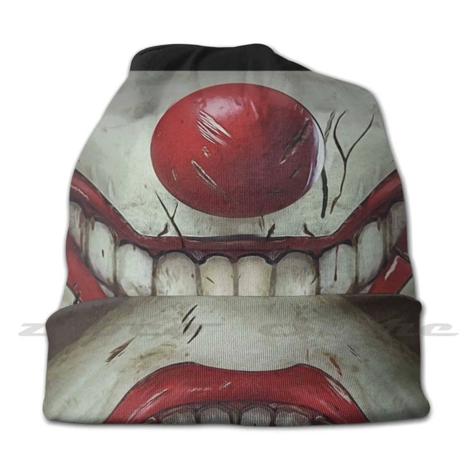 Clown Face Mask Personalized Pattern Knit Hats Plus Size Elastic Soft Cap Clown Evil Clown Bad Clown Scary Clown It Clown Bad