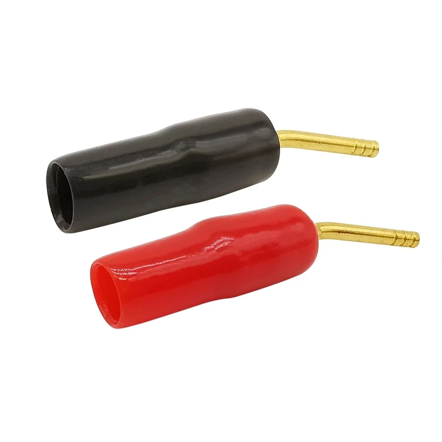 4Pcs/lot Banana Plug Screw Lock Terminals Wiring Audio Hi-fi Speaker Adapter Small 2mm Banana Plug Angle Pin Connector