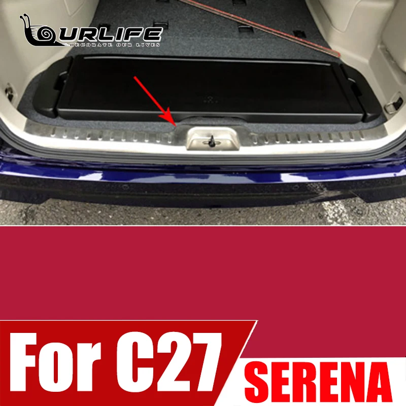 For Nissan Serena C27 2016 2017 2018 2019 Steel  Rear Bumper Trunk Fender Door Sill Plate Protector Guard Cover Accessories