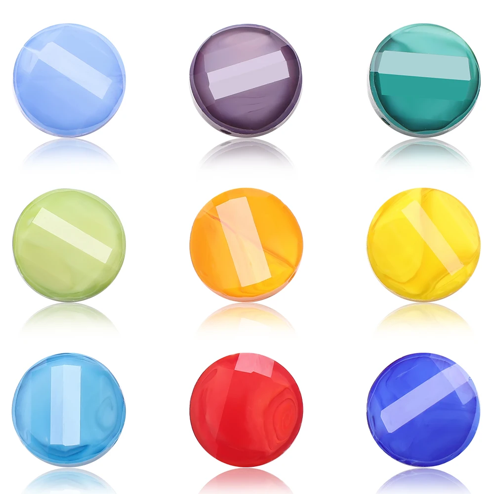 20Pcs Twist Coin Shape Faceted Crystal Glass 14MM Loose Crafts Beads for Jewelry Making DIY Hanging Charms Earing Necklace