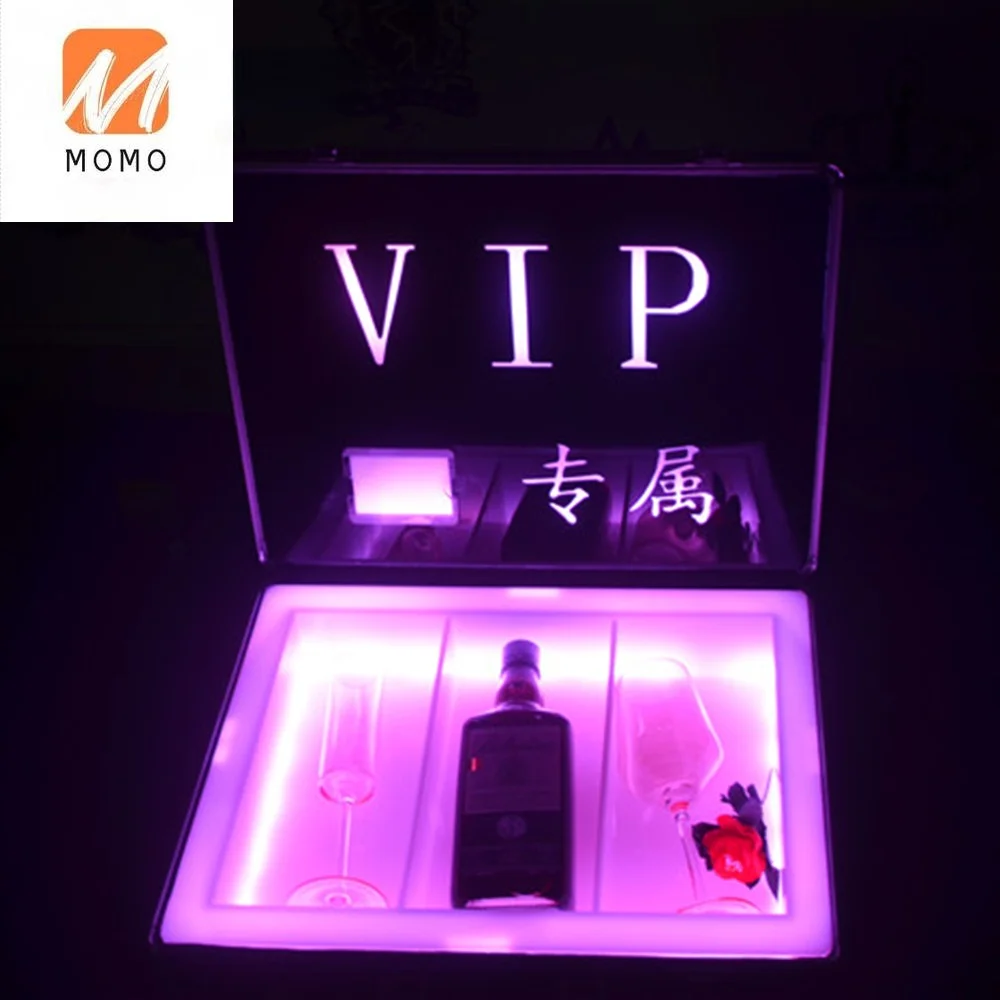 Battery Powered Rgb Color Changing Nightclub Restaurant Party Bar Red Wine Acrylic Led Display Box Led Liquor Bottle Display