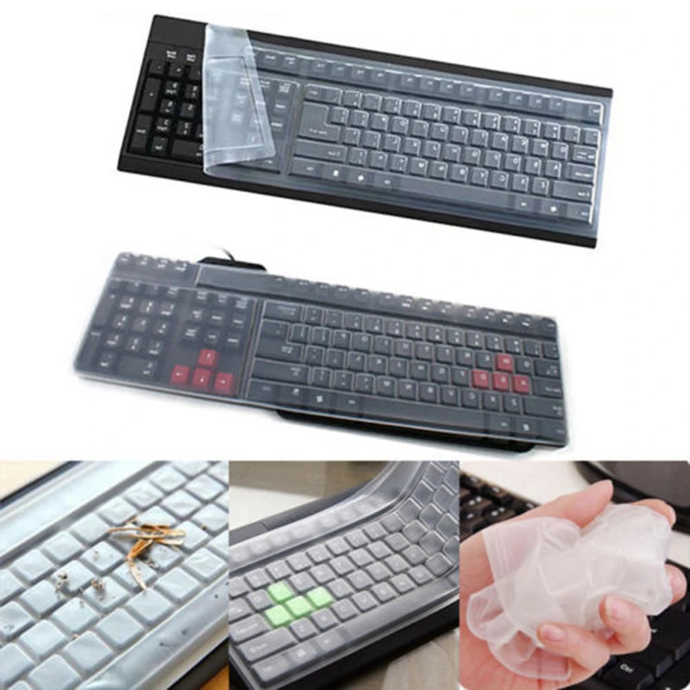 Universal 108 Keys Keyboard Cover 17 inch Silicone Desktop Computer Keyboard Cover Skin Protector Film Cover