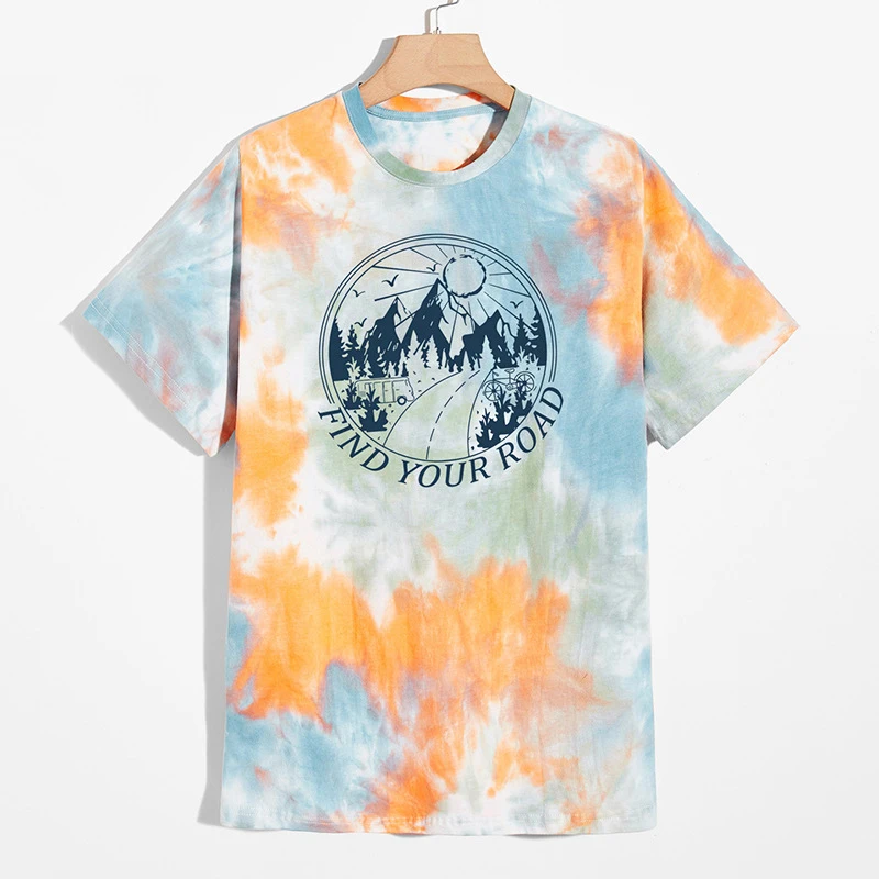 Plus Size 9XL10XL T-shirts Men Big Size Tops Tees Summer Tie Dye Tshirts Oversize Butterfly Print Casual Short Sleeve Baggy