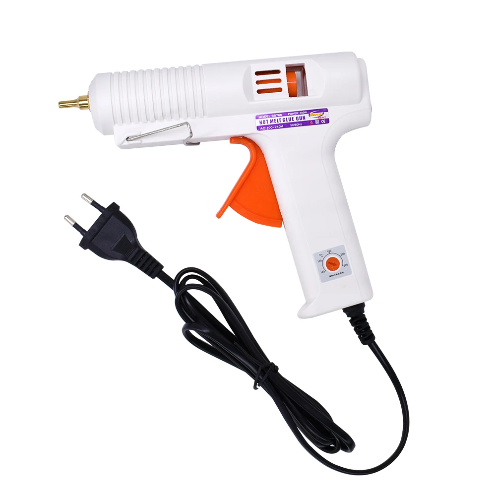 Glue Gun Set 150W Temperature Adjustment With 3Pcs Leak-proof Pure Copper Nozzle Professional Silicone Gun Quick Heating