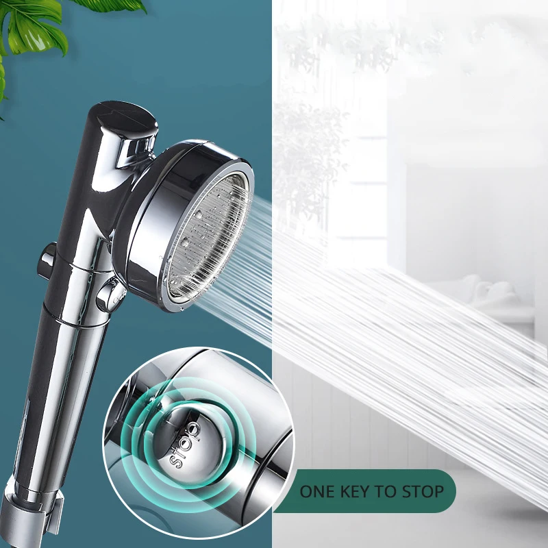 

ZENBEFE High-pressure water-saving nozzle shower with one-button water-stop round pressurized shower SPA bathroom sprayer