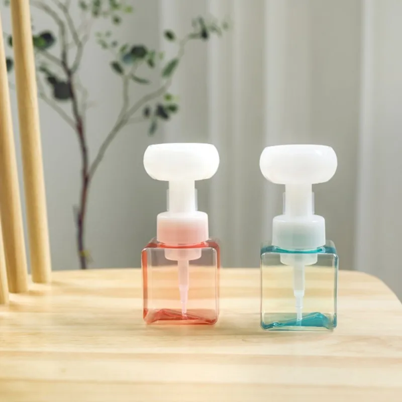 250ml Refillable Foaming Bottle Flower-Shaped Bubble Hand Soap Bottle e Mousse  Facial Cleanser Foam Sub-Bottle Separate