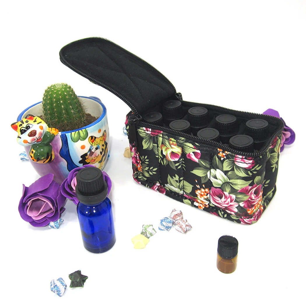 8 Bottles Essential Oil Case Storage Bag Holder Portable Travel Essential Oil Bottle Organizer Women Perfume Oil Collect Case