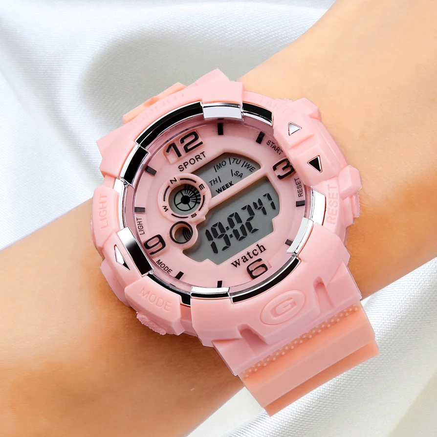 

Sport Watches Women Waterproof Digital Watch Girls Students Quartz Clock Wristband Women Watches with Weeks Compass