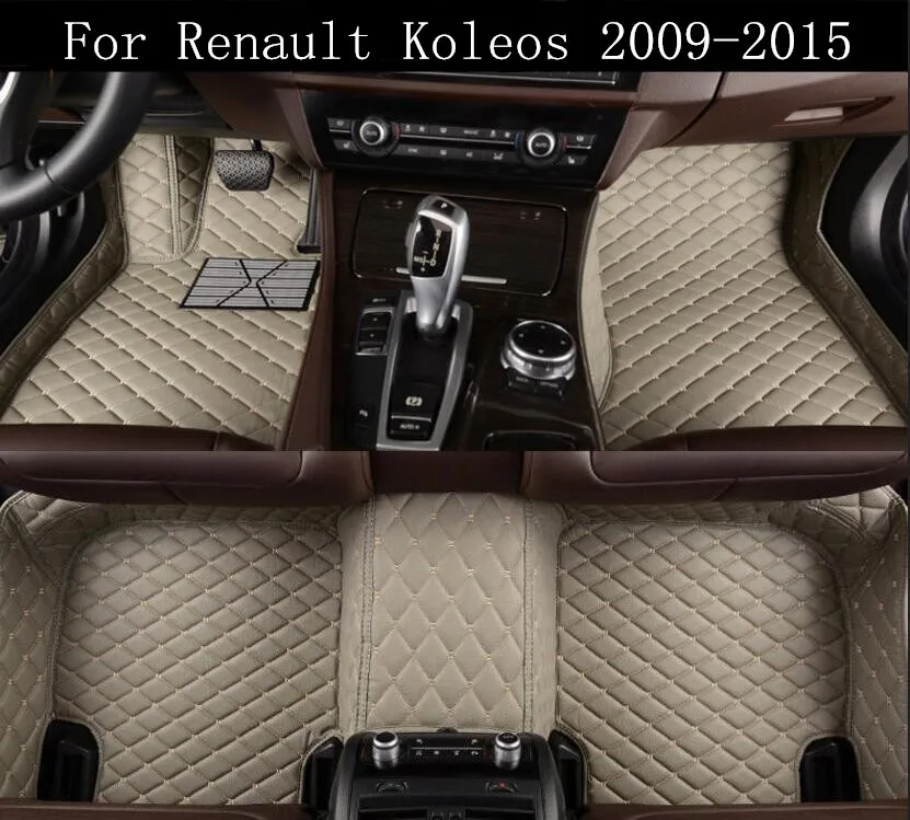 Car 3D Luxury Leather Car Floor Mats Fits For 09-15 Renault Koleos 2009-2015 EMS Free shipping