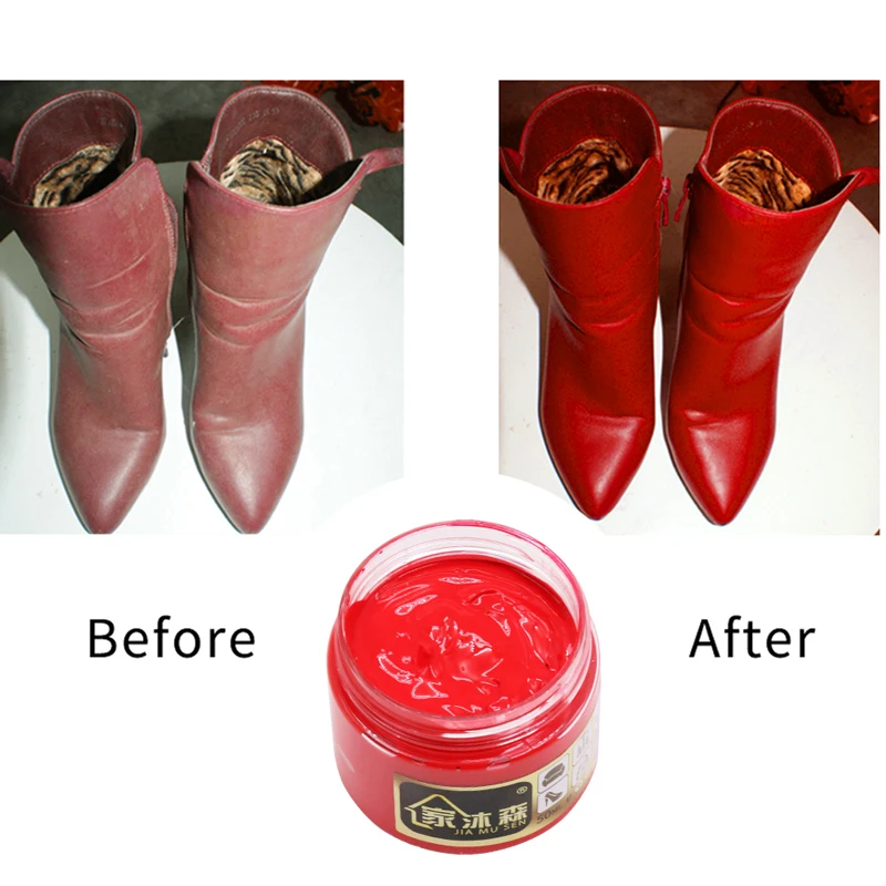 Red Leather Repair Paste 50ml Shoe Cream Leather Paint for Car Seat Sofa Handbags Scratch Cracks Restoration Leather Edge Paint