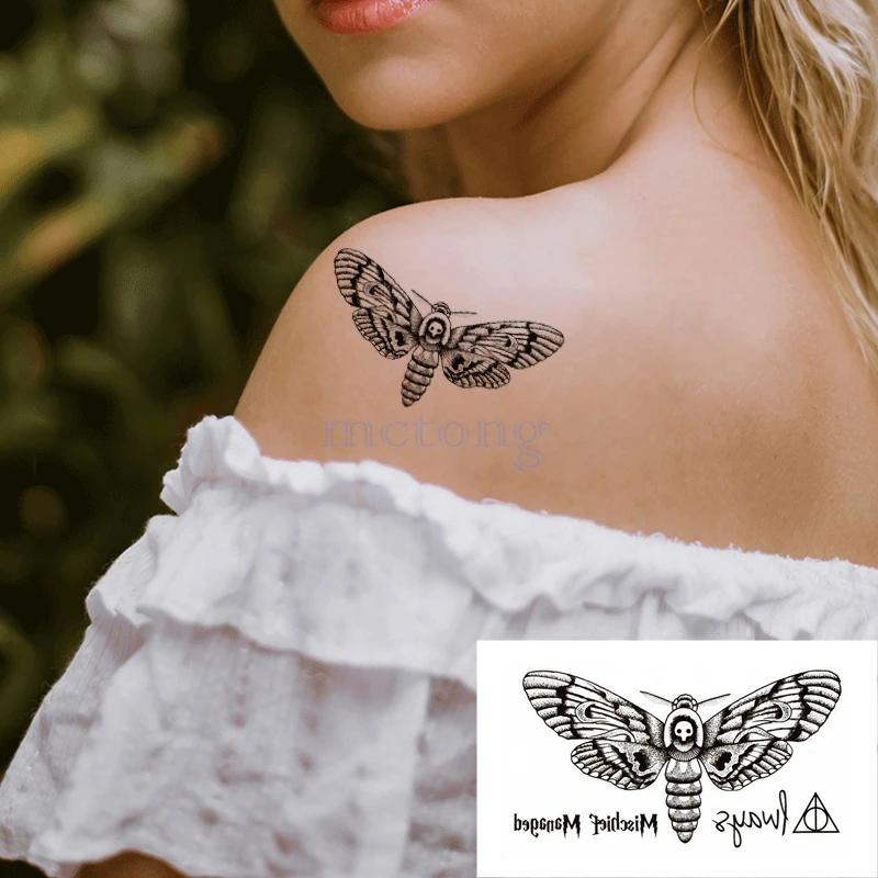 Waterproof Temporary Tatoo Stickers Butterfly Triangle Letter Tatto Tatuajes Hand Tatouage Body  Flash FakeTattoo Sticker Taty