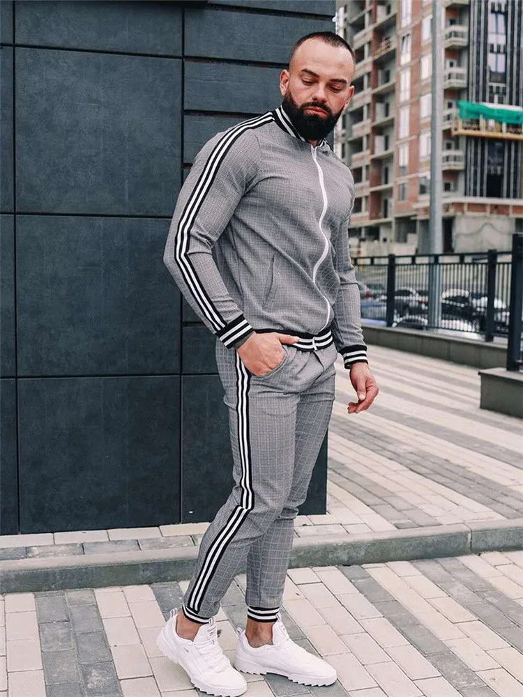 2023 New Men\'s Autumn Gentlemen Tracksuit Set Jackets Sets Tracksuit Men Sportswear Male Suit Pullover Two Piece Set Casual Sets