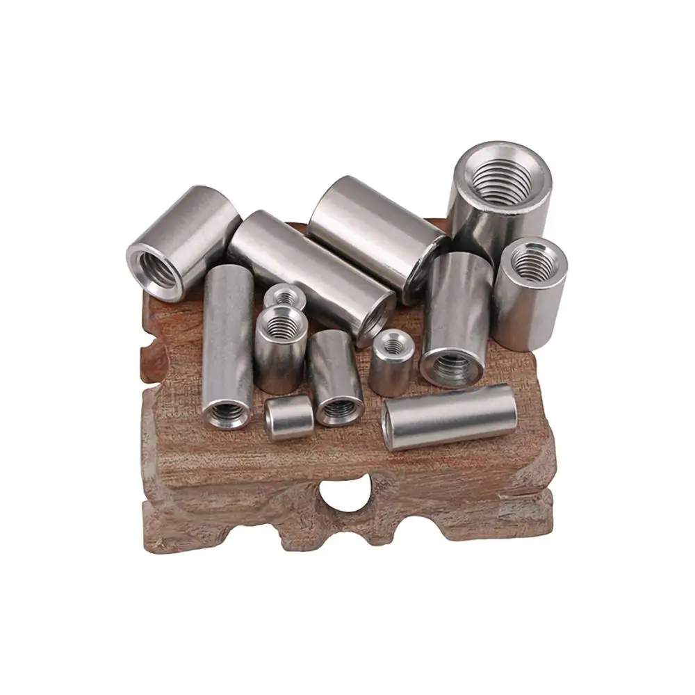 Round Coupling Nuts M3 M4 M5 M6 M8 M10 M12 M14 M16 304 Stainless Steel Extend Long Round Coupling Nut Connection Thread Nut