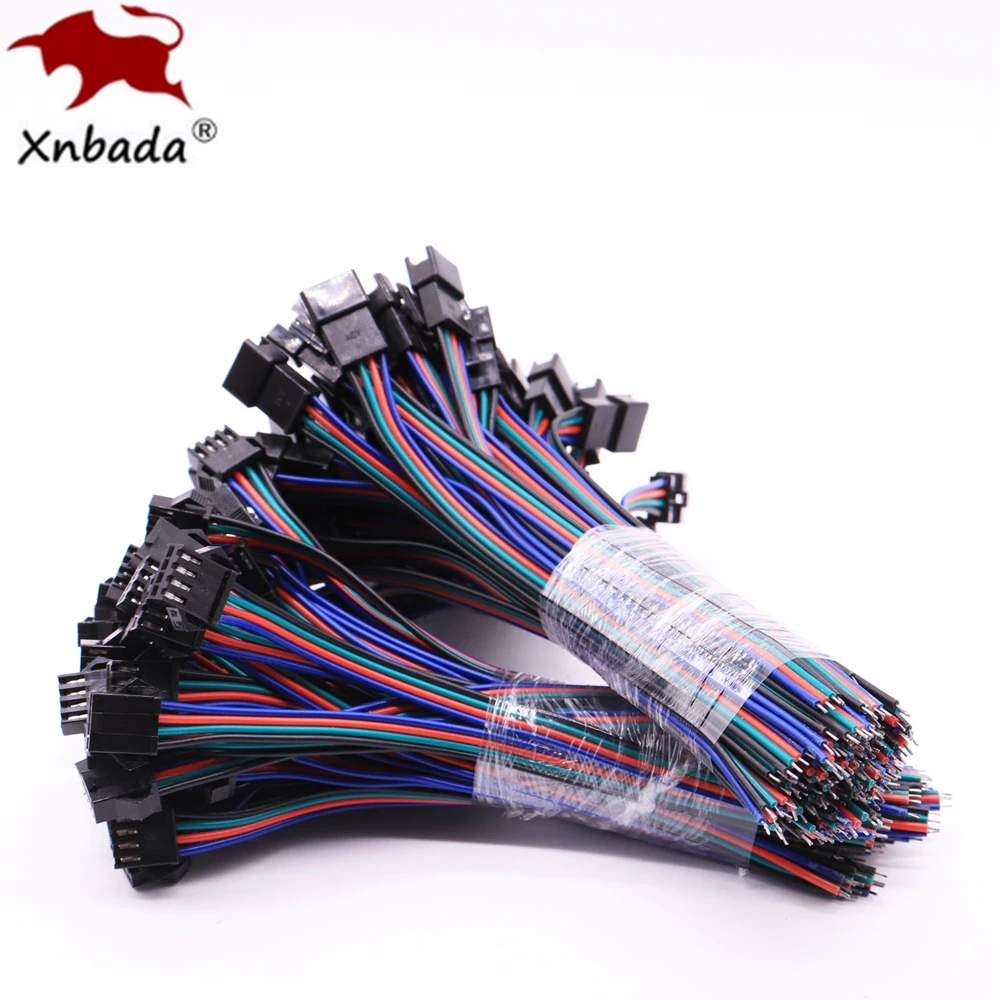 10Pairs 15cm 4Pin JST Led Connectors,Female&Male Connectors,22AWG Red,Green,Black And Blue Wire For APA102 WS2813 RGB Led Strip