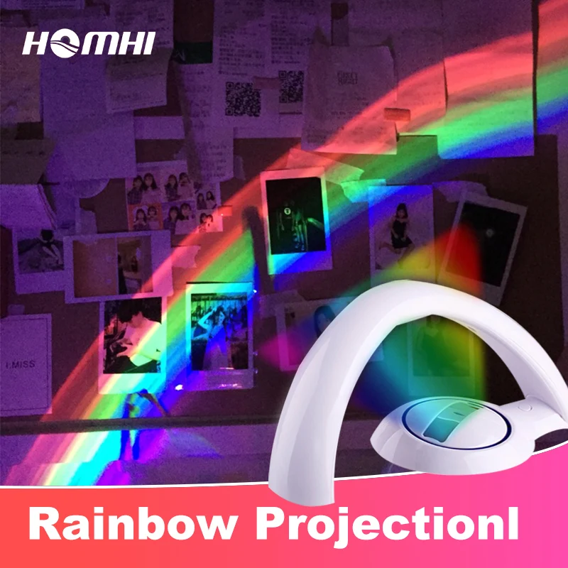 Rainbow Luminaria Projector Kids Night Light Led Lampada De Mesa Planetario Proyector Nachtlampje Voor Kinderen Lamp HNL-013