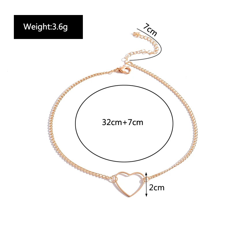 Aihua Mode schöne Mädchen Schlüsselbein Kette Liebe Herzen Halsketten & Anhänger für Frauen prägnante ol Halsketten Geburtstags geschenke – Detail 9