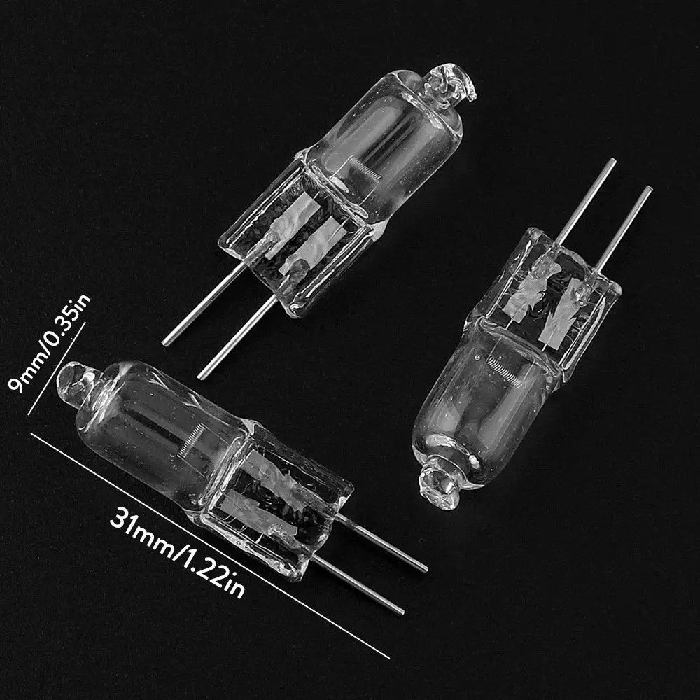 Minilámpara halógena de tungsteno G4, 10 piezas, tipo JC, 20W, G4, DC12V, foco de ahorro de energía, lámpara halógena de cristal