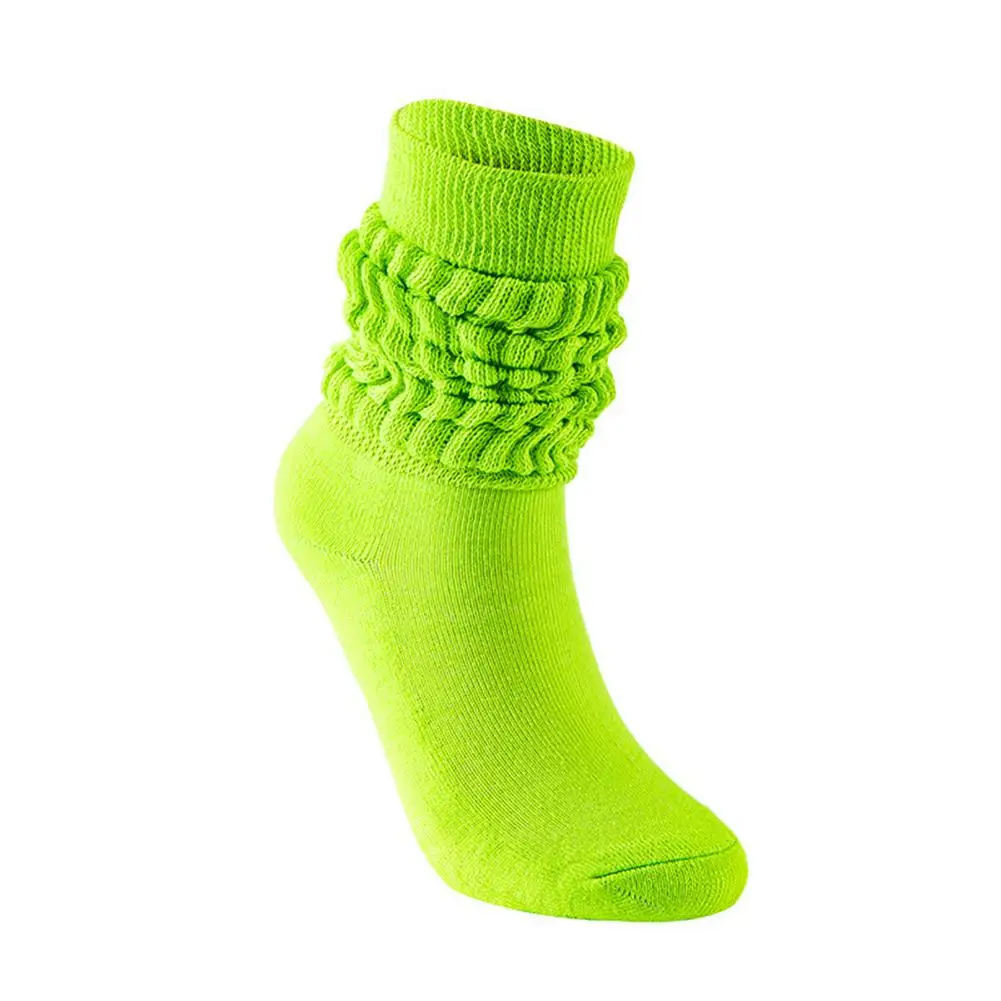 Women Scrunch Socks - Women's Winter Knitted Long Socks - Warm Thick Soft Cotton Socks - Mid-calf Socks Boot Socks Women Cozy Cr