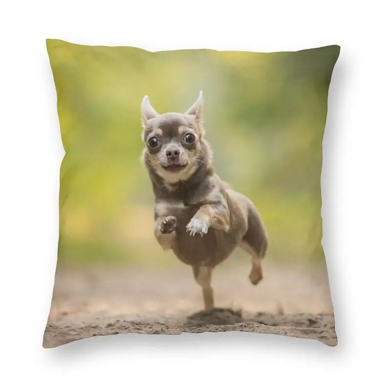 Chihuahua Dog Cushion Cover Two Side Print Animal Pattern Floor Pillow Case for Living Room Cool Pillowcase Home Decor