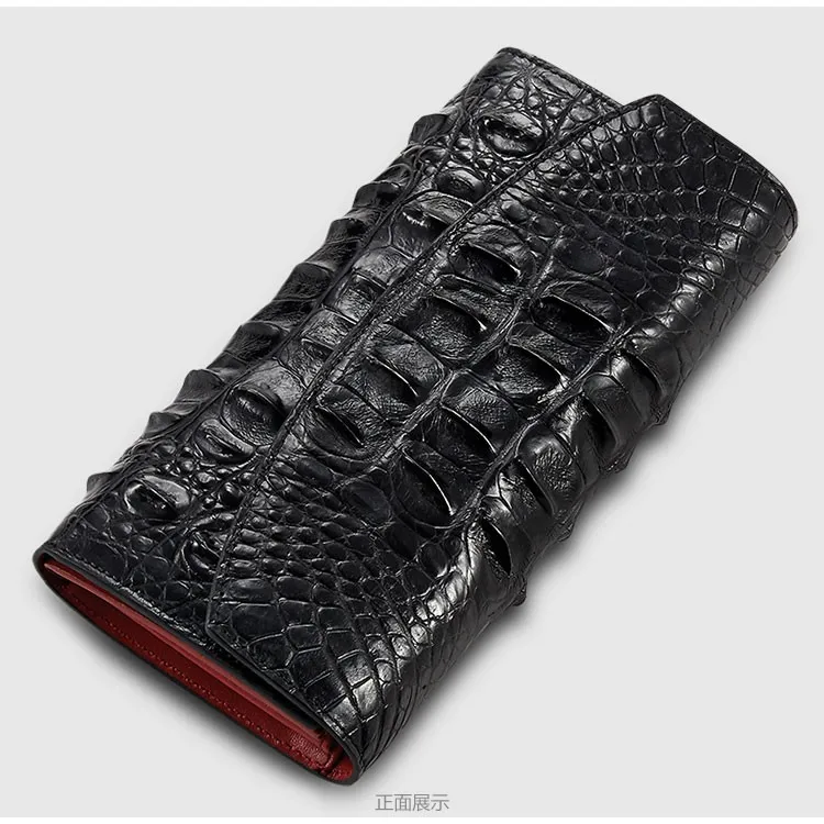 High End Quality 100% Genuine crocodile skin women wallets and purse bank credit card holder black color