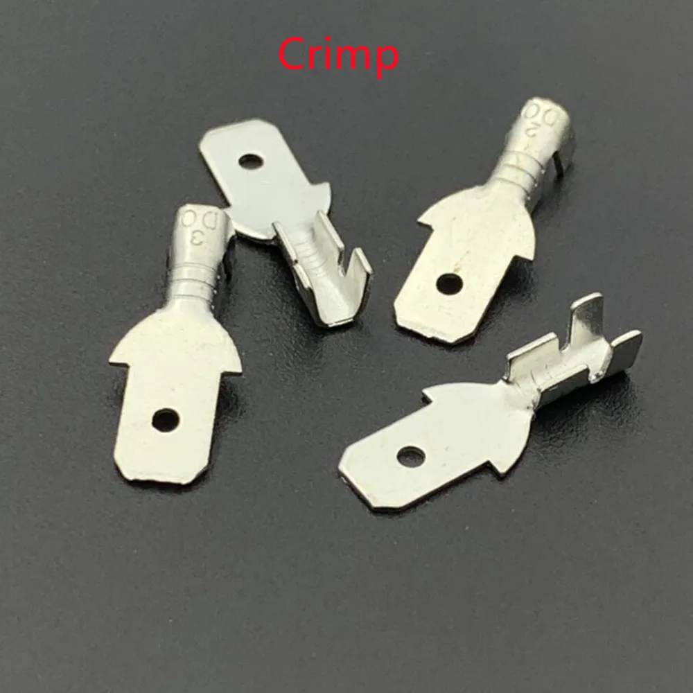 500PCS/1Lot Male Lug Car Connector Circuit Board Plug-in Wiring Crimp Terminal Flag/Square/Welding/Crimping 2.8 4.8 6.3MM