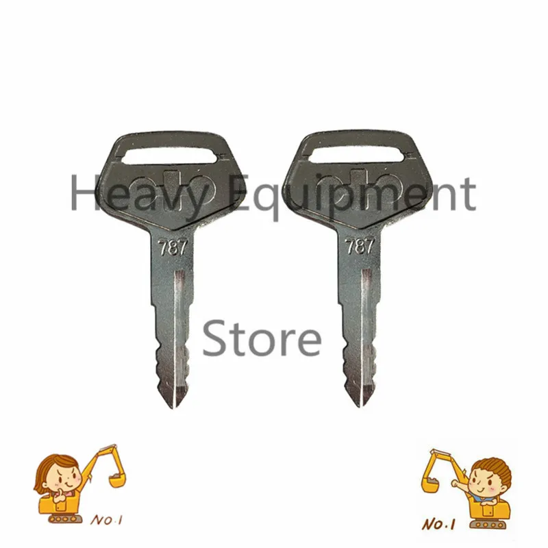 

2 PCS 787 Equipment ignition key door lock key fuel tank key for komatsu kalmar dressta sakai