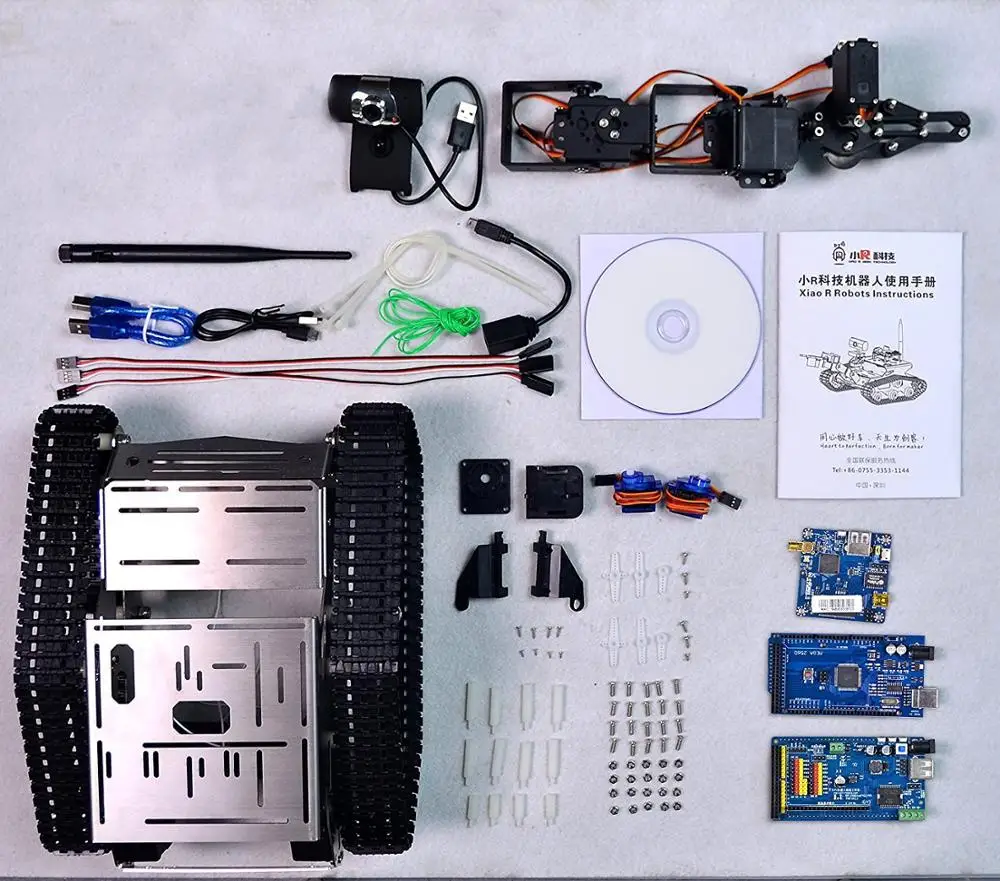 XiaoR Geek FPV Robot Car Kit with Robotic Hd Camera for Arduino,Utility Intelligent Tank Chassis Robotics Vehicle,Smart Lear