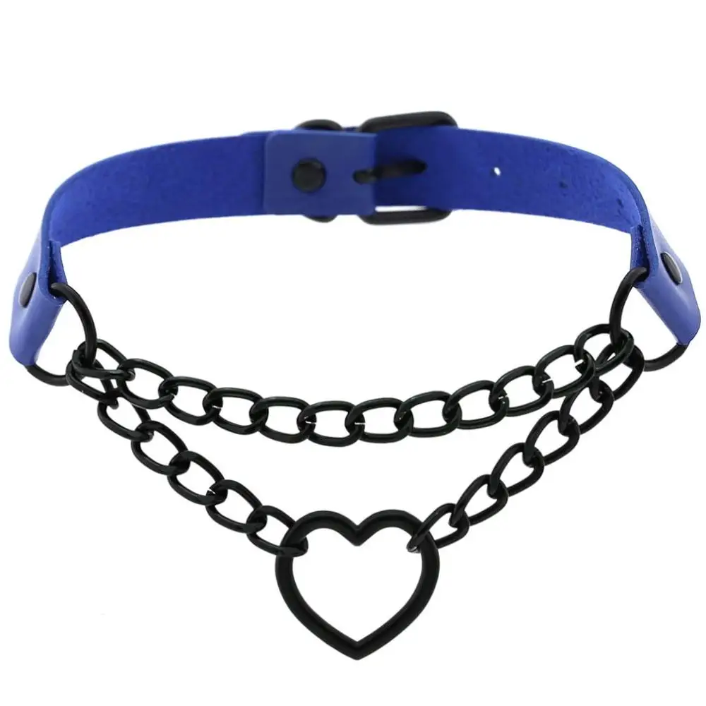 Schwarze Choker-Halskette für Frauen, Gothic-Herz-Halskette, Kettenhalsband, Grunge-Punk, Niedlicher Kawaii-Choker, Halloween-Schmuck