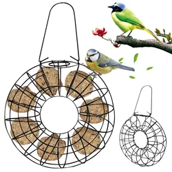 Bird Feeder Outdoor Hanging Metal Mesh Bird Feeding Supplies Wild Birds Grease Ball Holder Feeder Large Food Ring for Birds