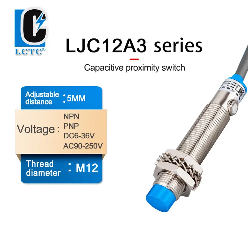 Capacitive Proximity Sensor LJC12A3 BX AX BY AY Switch PNP NPN DC 6V-36V AC 90-250V 4mm 2mm M12