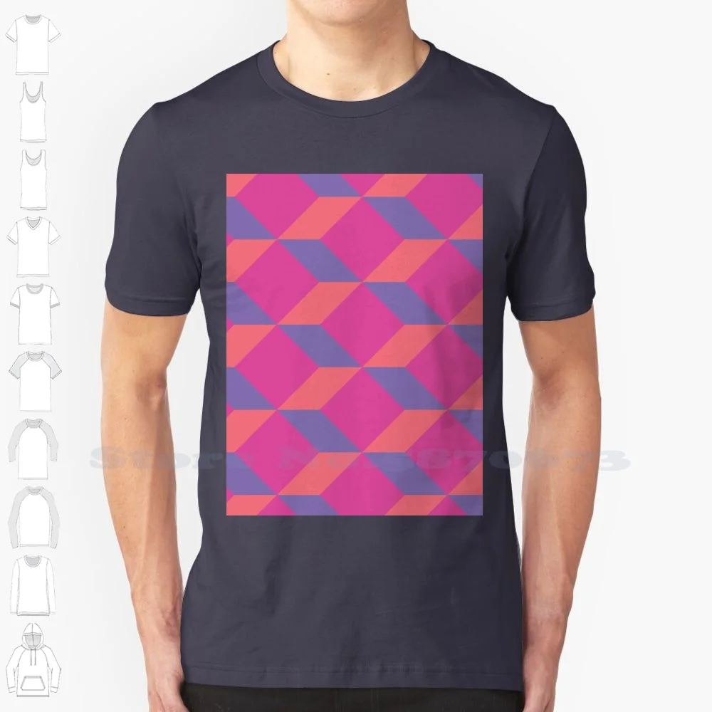 Vintage 3D Geometry 100% Cotton T-Shirt Geometric Triangles Cube Square Circle To Form Shape Hipster Sci Fi Trance Goa Platonic