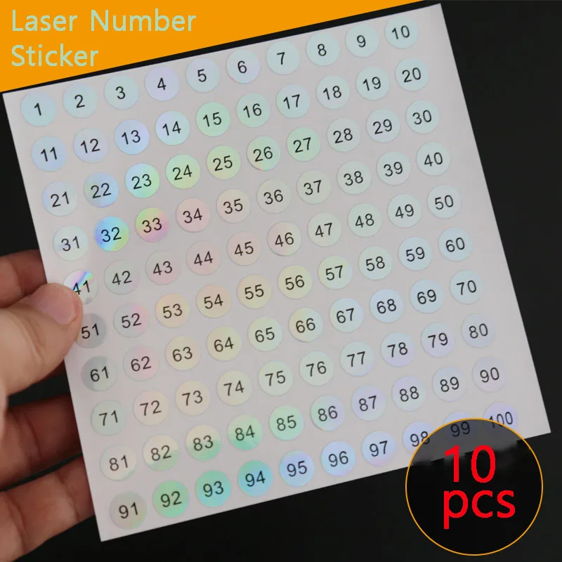 (10 sheets) 1-1000 Waterproof Number Label Sticker For Nail Polish Color Gel Varnish Marking Numbering Manicure Tool Wholesale