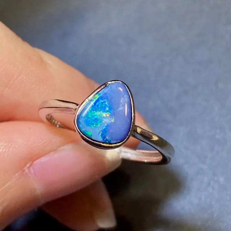 Elegant Natural Opal Rings Sterling 925 Silver Origin Australia for Women Wedding Engagement Gift Fine Jewelry