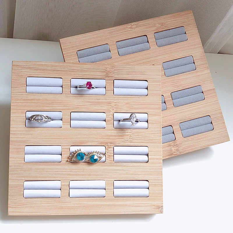 Ring Earrings Display Tray Slot Fashion Jewelry Cufflinks Organizer Holder Case Box Showcase Ring Earring Jewelry Display