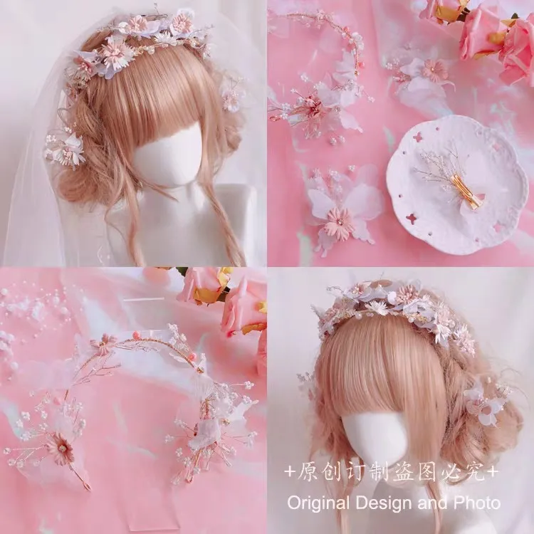 Lolita stirnband Japanischen süße und schöne blume perle haar ornament lolita haar zubehör