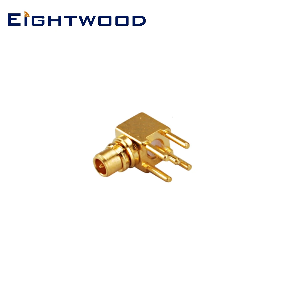 Eightwood MMCX Plug Male RF Coaxial Connector Adapter Right Angle Solder for Antenna Aerial Telecom Broadband GPS Base Station