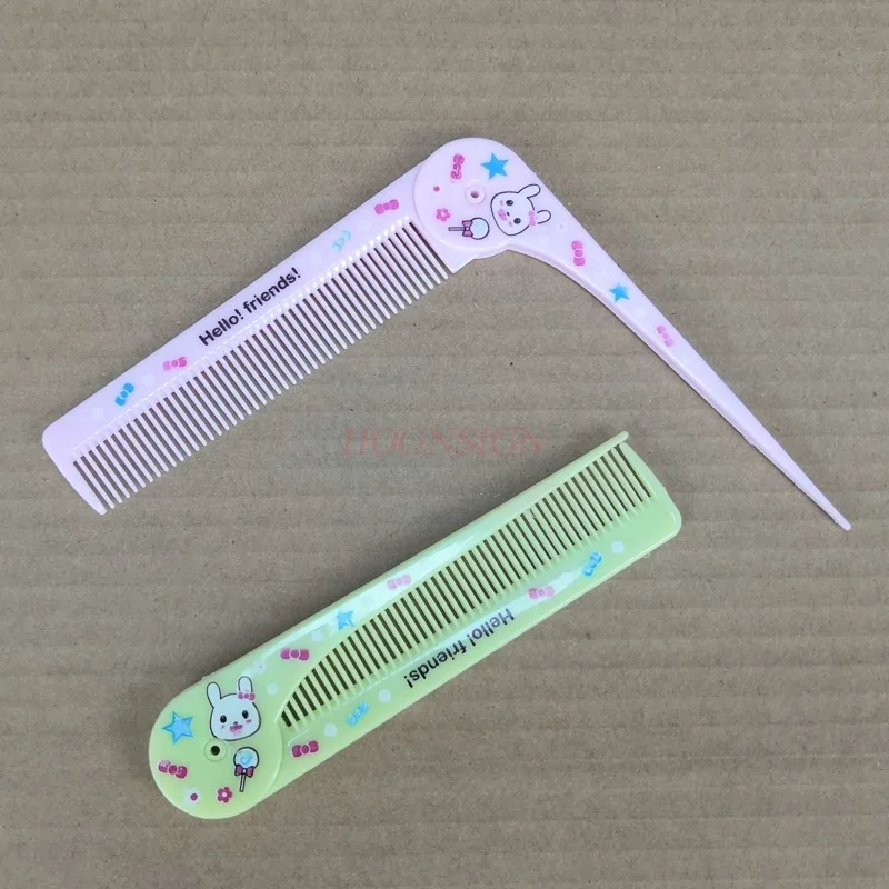1PCS Woman Girl Portable Plastic Hair Comb Fine Toothed Color Hair Brush Cartoons Style