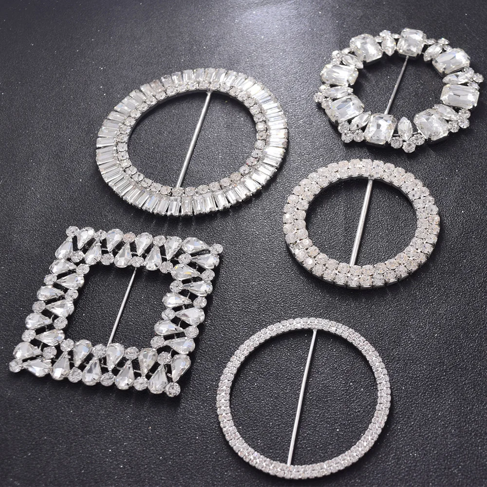 1PC good quanlity big size 9cm 10cm 12cm crystal rhinestone buckles for bridal dress women clothing belt decorations ribbon knot