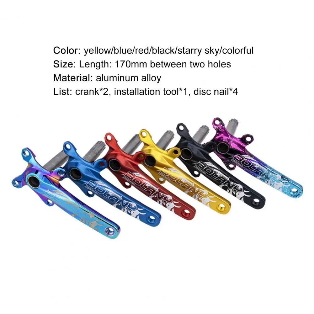 2Pcs Bolany Bicycle Crank Arm High Compatibility Vibrant Color Bike Accessories Fixed Gear Bike Connecting Rods for Bike