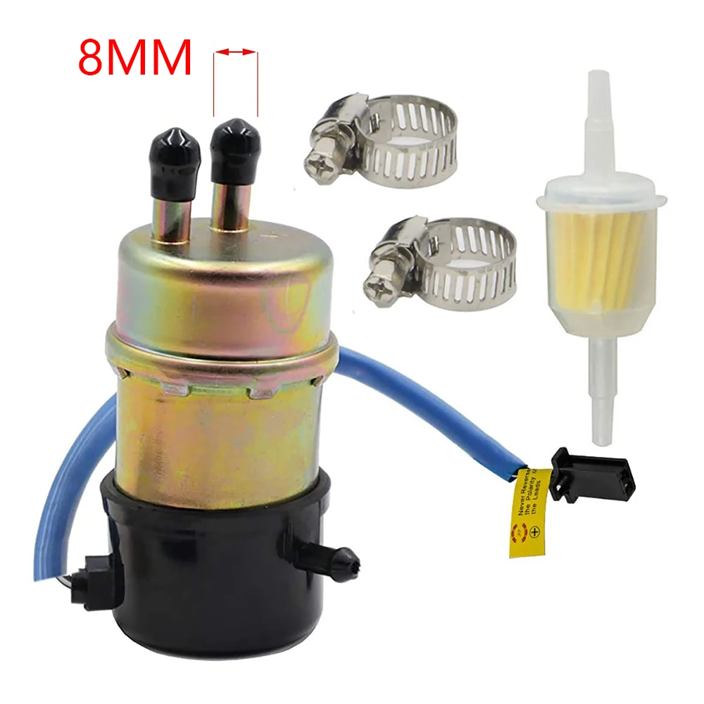 Electric Fuel Pump 12v Kawasaki Mule Fuel Pump 49040-1055 KAF620 3000 3010 3020 2520 2500 2510 1000(8mm In/Outlet)