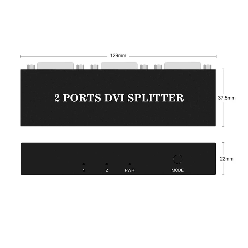 

DVI Splitter 1X2 DVI-D Distributor 1 In 2 Out 1920*1440 for projector monitor computer graphic card