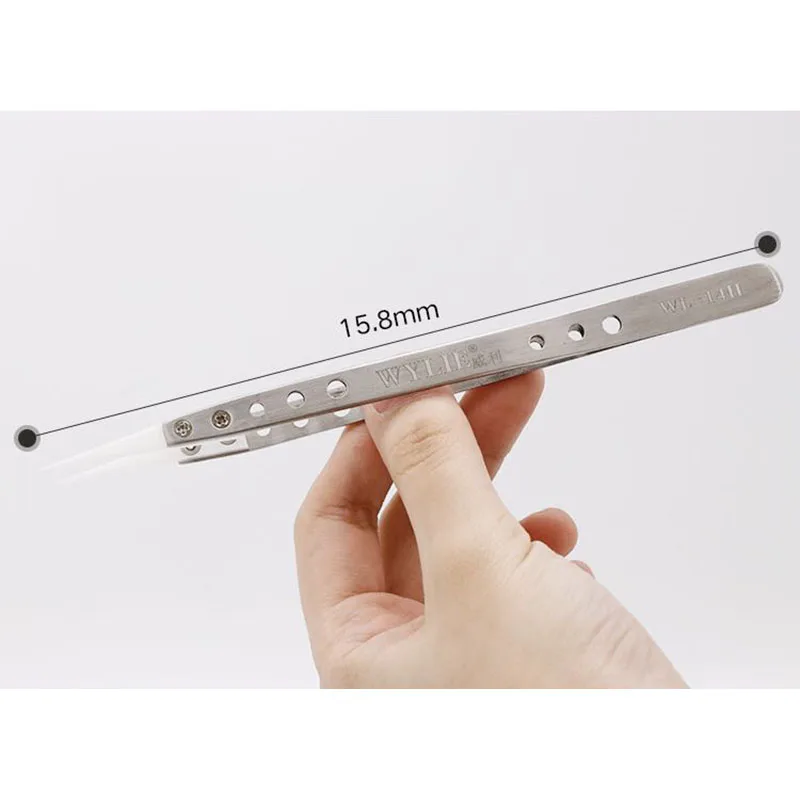 SAYTL Anti-statica Pinzette In Ceramica linea di Volo di impronte digitali Pinzette per il Telefono di riparazione del filo di rame clip di linea ponticello 0.01 millimetri