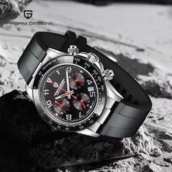 PAGANI DESIGN The Latest Multifunctional Military Silicone Quartz Chronograph Sapphire Glass Waterproof Men Clock Reloj Hombre